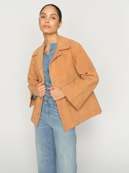 MOS MOSH Justina Pure Suede Jacket, Tan, Tan