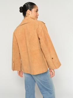 MOS MOSH Justina Pure Suede Jacket, Tan - view 2, Tan