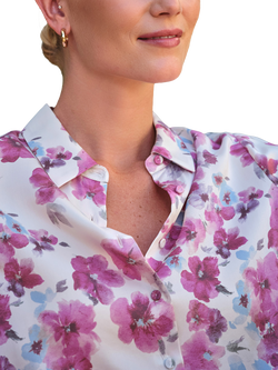 Pure Collection Pansy Print Pure Silk Shirt, Pansy - view 2, Pansy