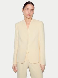 Jigsaw Corinne Collarless Blazer, Yellow, Yellow