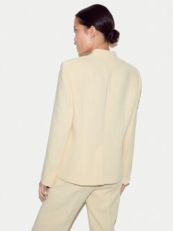 Jigsaw Corinne Collarless Blazer, Yellow - view 2, Yellow