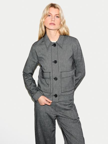 Jigsaw Chambray Utility Jacket, Black