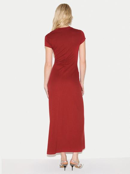 Jigsaw Draped Cap Sleeve Dress, Red - view 2, Red