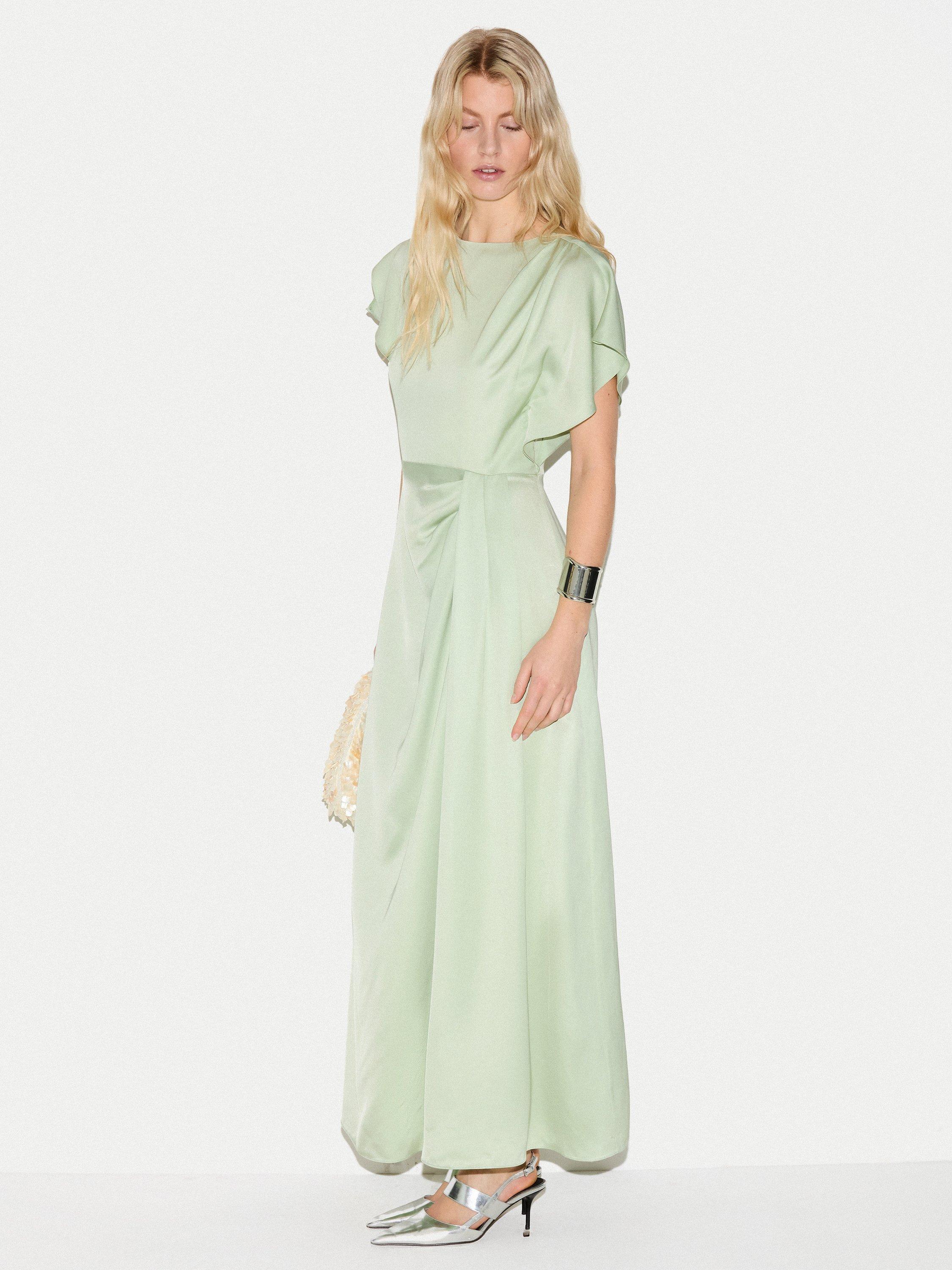 jigsaw green dress Textured Cowl Neck Dress