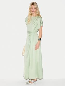 Jigsaw Cap Sleeve Satin Maxi Dress, Pale Green, Pale Green