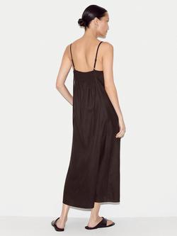 Jigsaw Linen Strappy Sundress, Brown - view 2, Brown