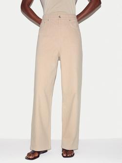 Jigsaw Lucia High Waisted Wide Leg Jeans, Oatmeal, Oatmeal
