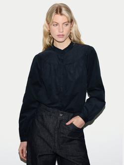 Jigsaw Frill Corduroy Shirt, Navy, Navy