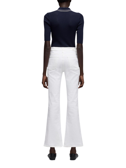 7 For All Mankind Leggy Bootcut Cropped Jeans, White - view 2, White