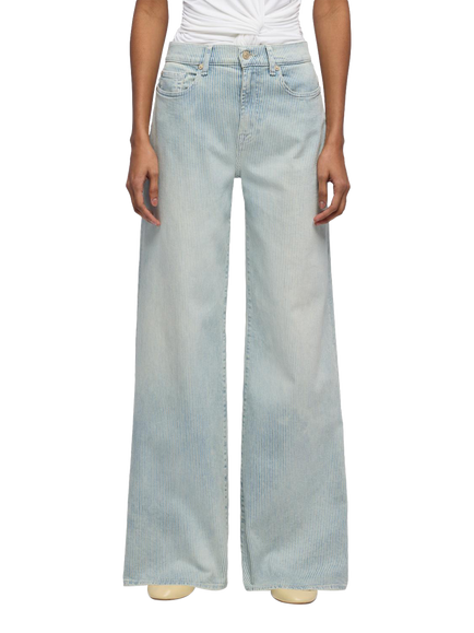7 For All Mankind Lotta High Waist Wide Leg Jeans, Stripes, Stripes