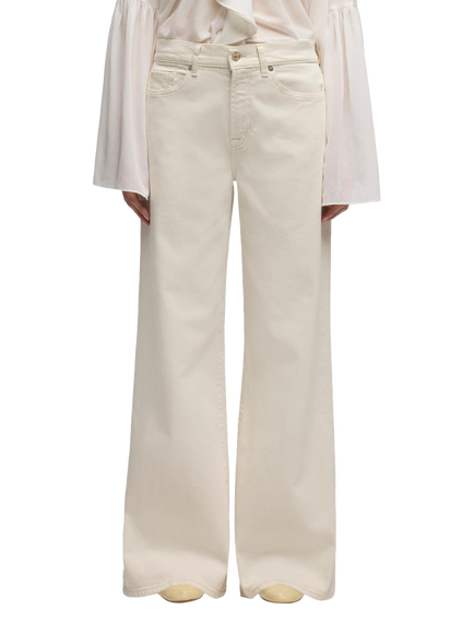 7 For All Mankind Lotta Tailorless High Rise Wide Leg Jeans, Moondust, Moondust