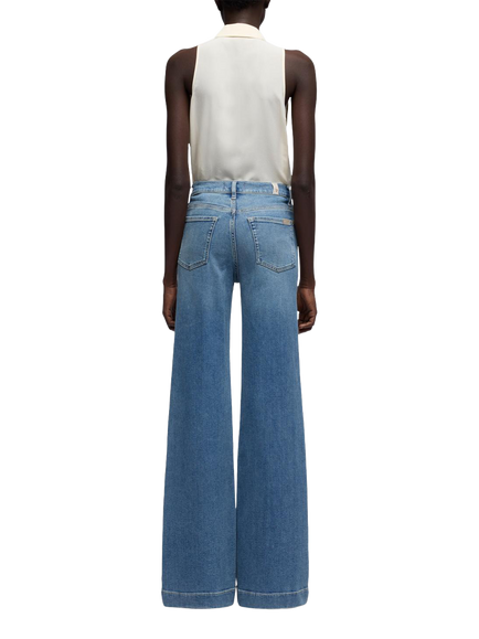 7 For All Mankind Modern Dojo High Rise Flared Jeans, Aquashade - view 2, Aquashade