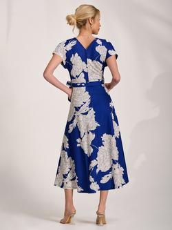 Jolie Moi Wrap Kimono Sleeve Dress, Royal Blue - view 2, Royal Blue