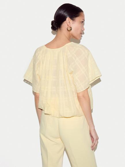 Jigsaw Drawstring Detail Top - view 2, Yellow