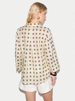 Jigsaw Japanese Check Linen Tunic - view 2, Cream