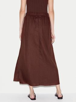 Jigsaw Linen Drawstring Maxi Skirt - view 2, Brown