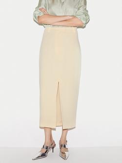 Jigsaw Split Front Tailored Skirt, Yellow, Yellow