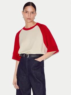 Jigsaw Merino Wool Raglan Sleeve Jumper, Red, Red