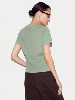 Jigsaw Fine Rib Button Down Top - view 2, Green