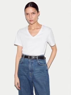 Jigsaw V-Neck Supima Cotton T-Shirt, White, White