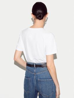 Jigsaw V-Neck Supima Cotton T-Shirt, White - view 2, White