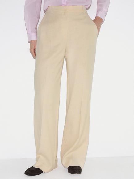 Jigsaw Barker Straight Tailored Trousers, Cream/White