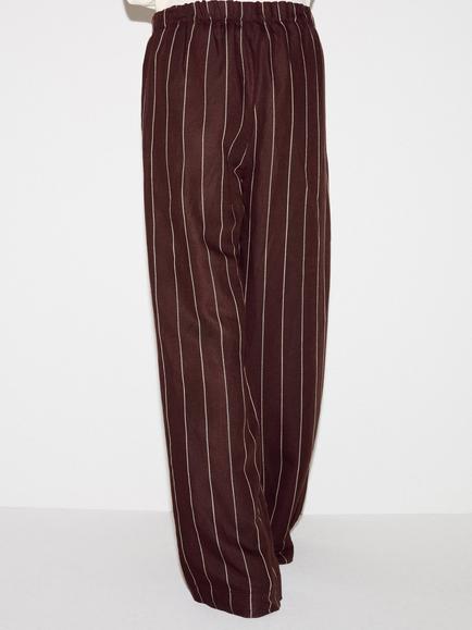 Jigsaw Mara Pinstripe Wide Leg Trousers, Brown - view 2, Brown