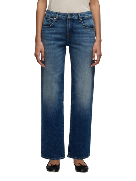 7 For All Mankind Calie Low Rise Straight Jeans, Blue Core, Blue Core