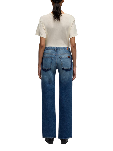7 For All Mankind Calie Low Rise Straight Jeans, Blue Core - view 2, Blue Core