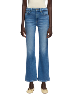 7 For All Mankind Leggy Bootcut Cropped Jeans, Coastline, Coastline