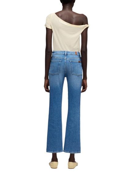 7 For All Mankind Leggy Bootcut Cropped Jeans, Coastline - view 2, Coastline