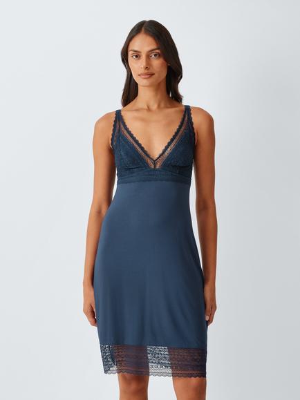John Lewis Core Willow Maxi Nightdress, Navy, Navy