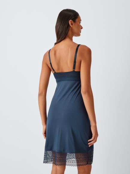 John Lewis Core Willow Maxi Nightdress, Navy - view 2, Navy