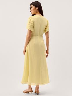 Monsoon Jocel Embroidered Floral Dress, Yellow - view 2, Yellow