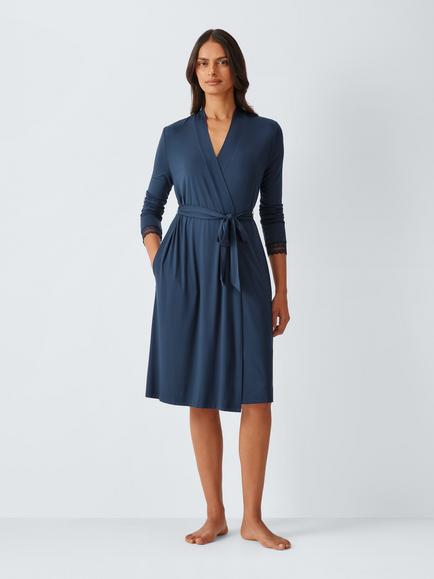 John Lewis Core Willow Midi Nightdress, Navy, Navy
