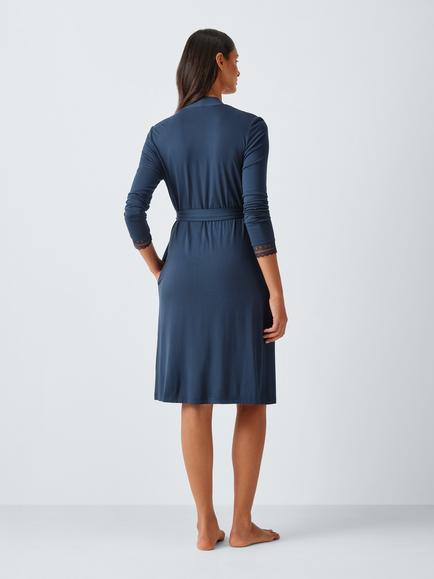 John Lewis Core Willow Midi Nightdress, Navy - view 2, Navy