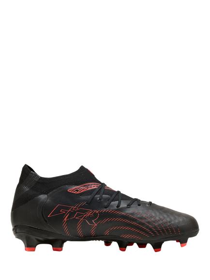 PUMA Kids' FUTURE 9 PRO Football Boots, Black/Red/Gray