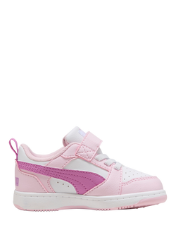 PUMA Kids' Rebound v6 Low Trainers, Pink Mauve/Pop White