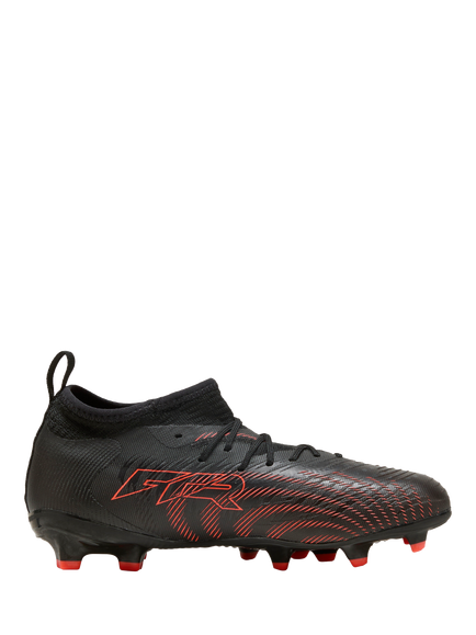 PUMA Kids' Youth FUTURE 9 MATCH Mesh Football Shoes, Black/Red/Gray