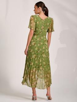 emerald green floral pleated midi dress Petal and Pup Womens Laurel Dress main image 1