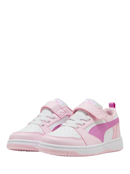 PUMA Kids' Rebound V6 Trainers - view 2, Pink Mauve/Pop White