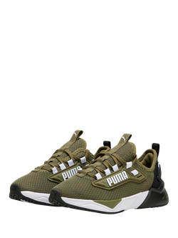 PUMA Kids' Mesh Running Shoes - view 2, Olive/White/Black