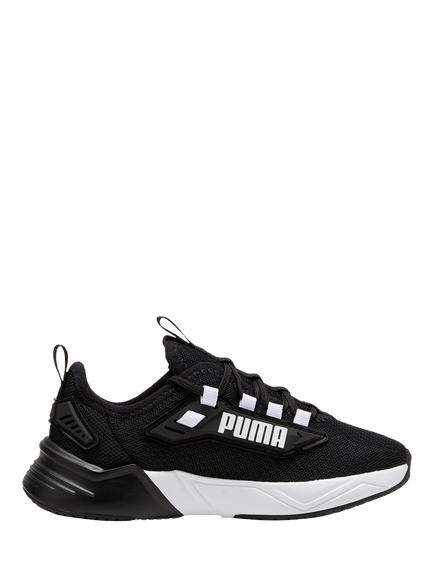 PUMA Kids' Mesh Running Shoes, Black/White