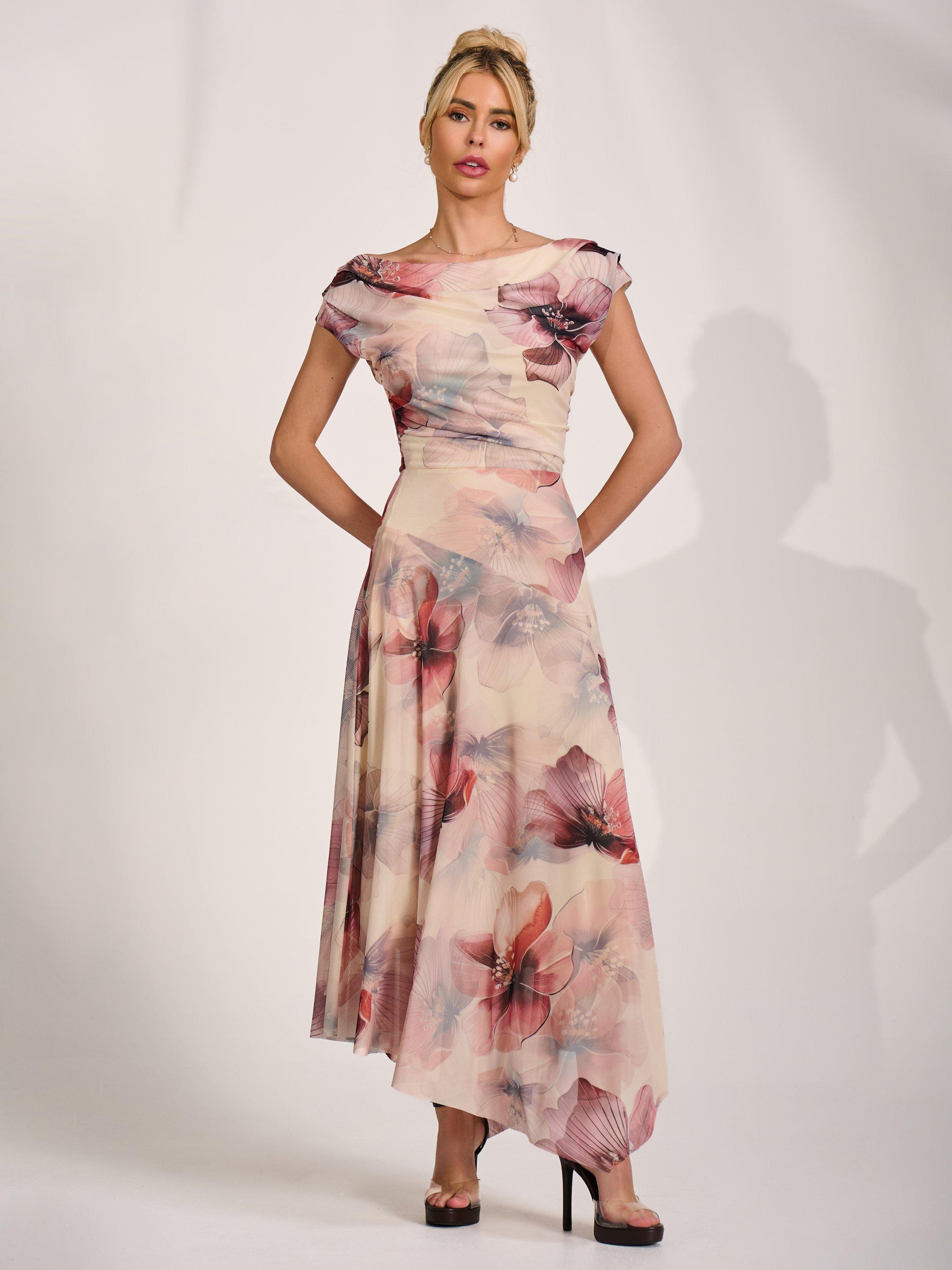 maya pleated maxi dress - beige Maya