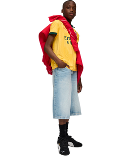 PUMA Kids' 25/26 Short Sleeved AC Milan Jersey Top, Yellow Dark Myrtle - view 2, Yellow Dark Myrtle