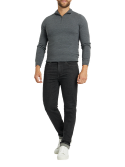 SPOKE Travel Denim Regular Thigh Slim Jeans, Charcoal, Charcoal