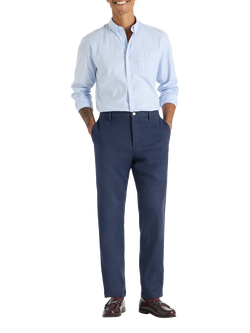 SPOKE Sharps B Linen Blend Trousers, Navy