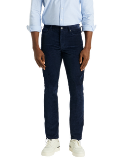 SPOKE Italian Cord Fives Regular Thigh Slim Chinos - view 2, Navy