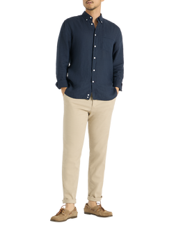 SPOKE Linen Sharps Regular Thigh Slim Chinos, Khaki