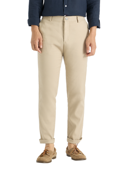 SPOKE Linen Sharps Regular Thigh Slim Chinos - view 2, Khaki